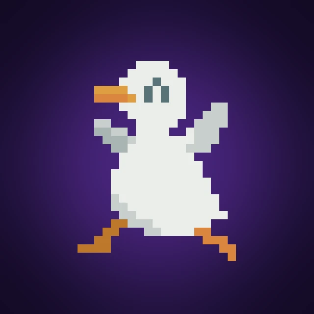 Duck Paradox Classic: the white pixel duck from the original jam game.