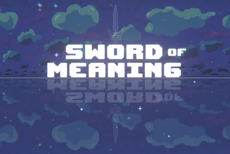 Sword of Meaning cover art: the title over a night sky, mirrored in water.